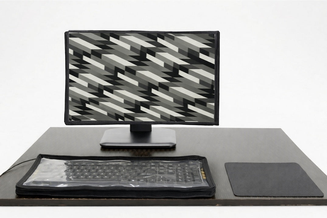 Blufury Polycarbonate Computer Desktop Cover Set for 18.5/19 Inch Monitor (Grey)