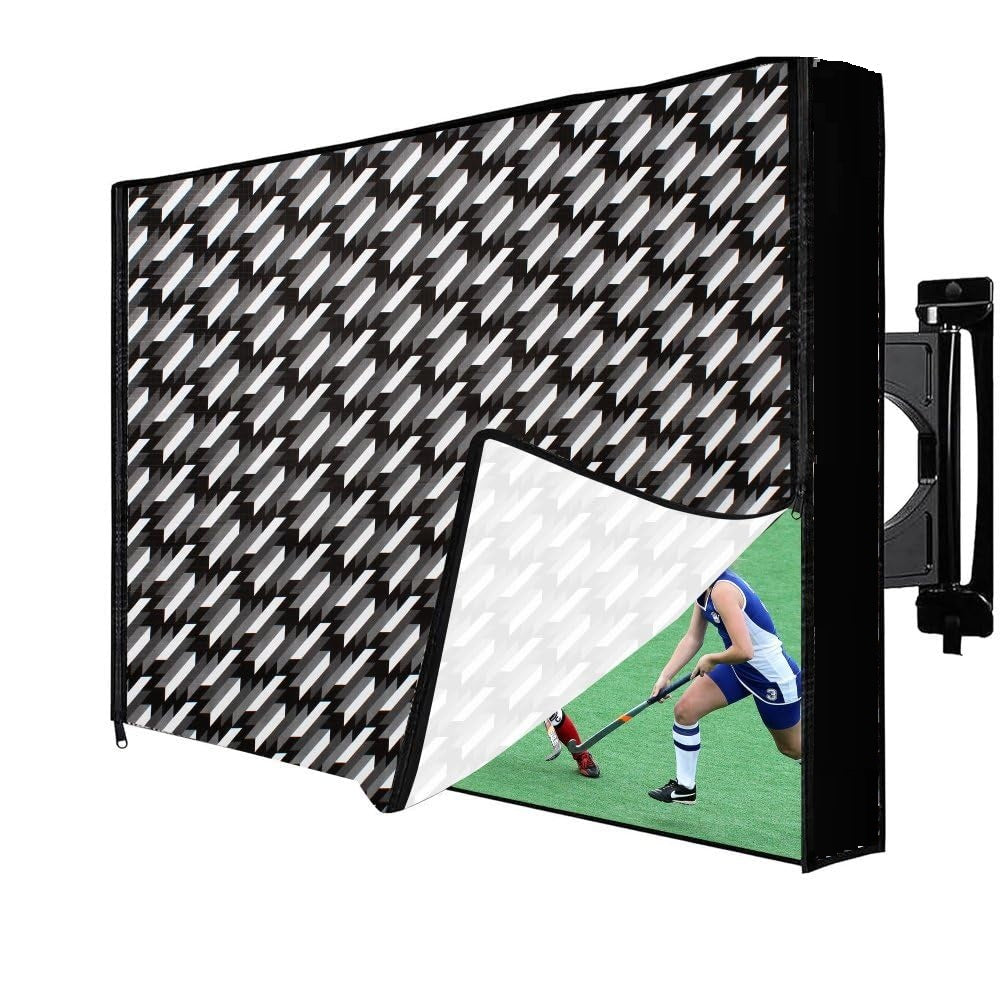 Blufury Universal Waterproof PVC TV Cover | Dustproof Geometric Pattern Design